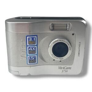 Vivitar ViviCam 3750 Digital Camera Silver 3.3MP Tested Works